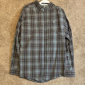 Ariat Pro Series Men's Gray and Blue Plaid Shirt NWOT